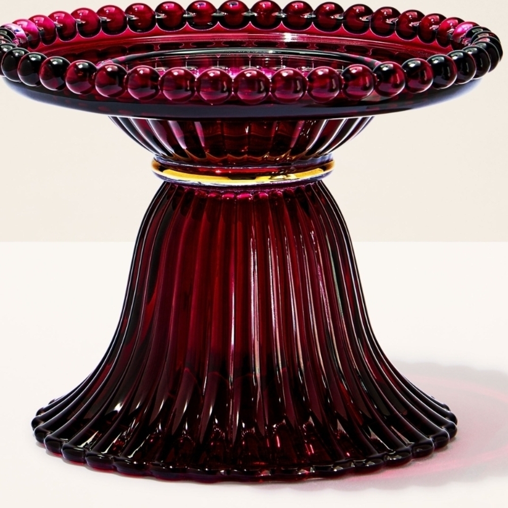 Bath & Body Works Red Glass Candle Holder
